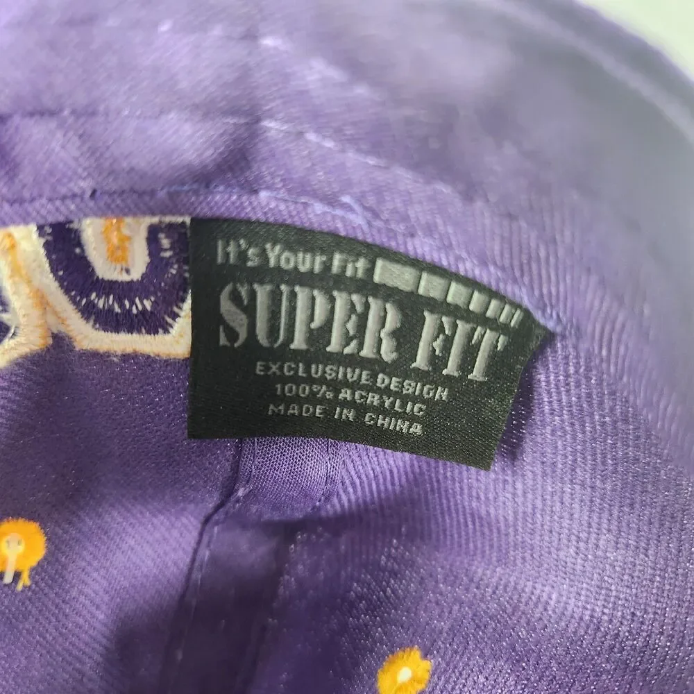Los Angeles LA Retro Super Fit Snapback Hat Cap Purple Yellow NEW
